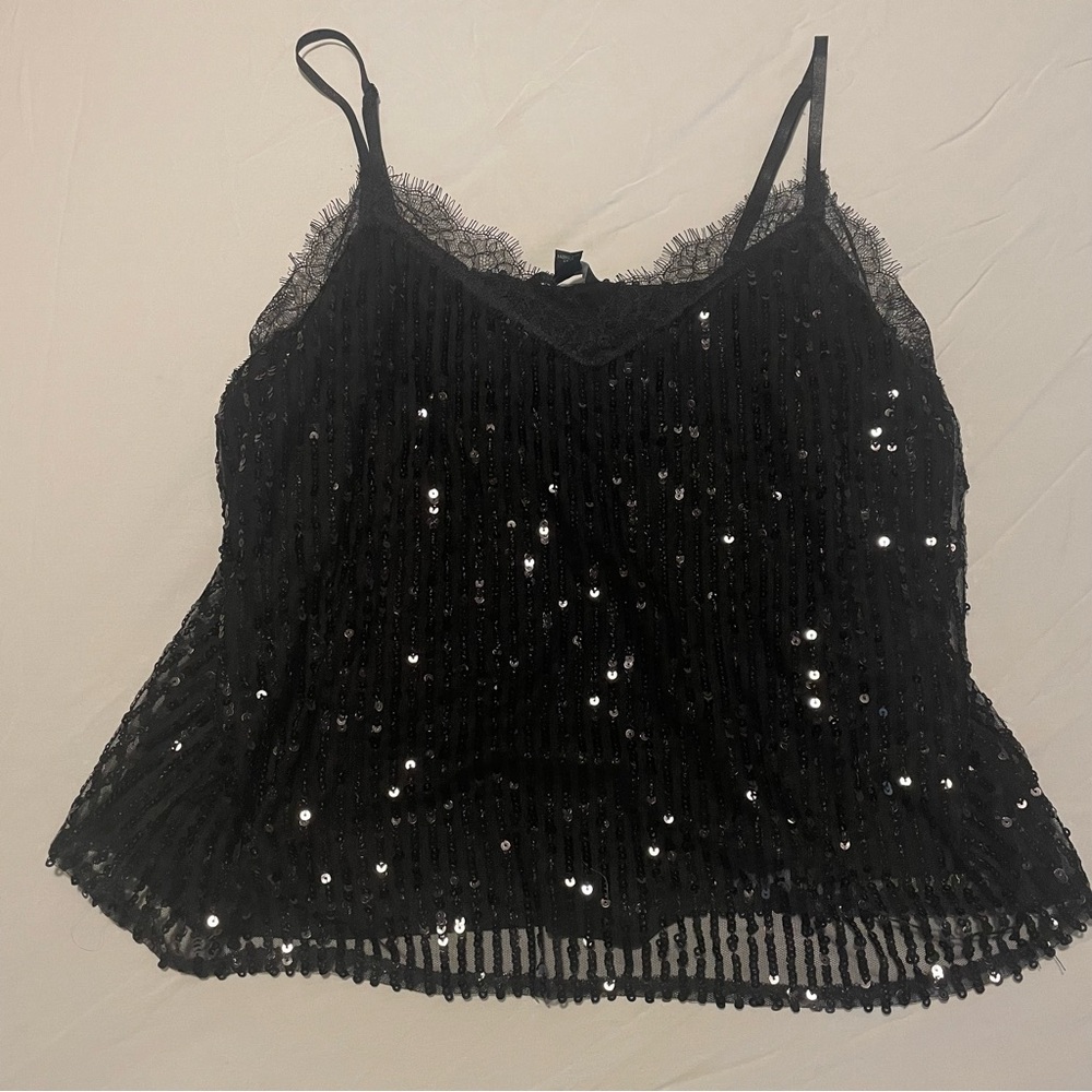 ⚡️CLEAROUT⚡️ RW&CO. Black Sequin Lace Camisole